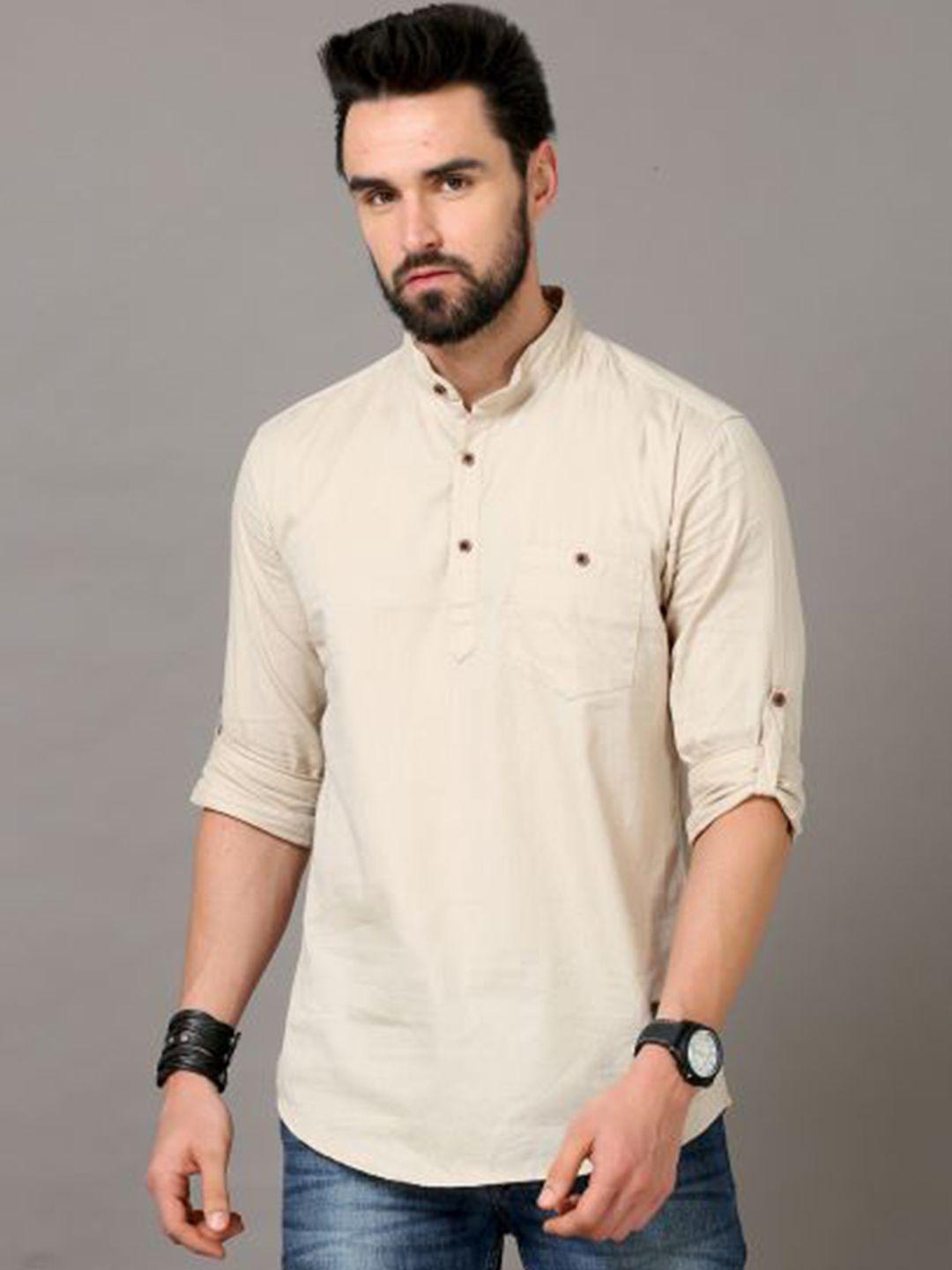 tallwalker band collar pure cotton straight kurta