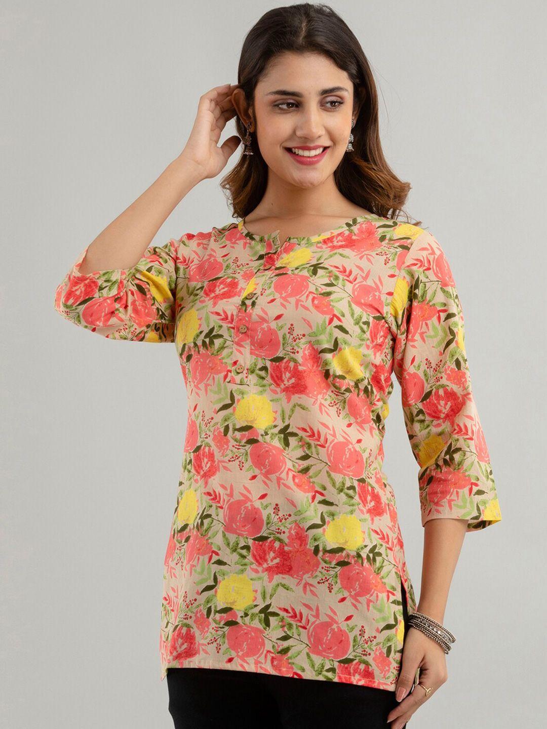 feranoid floral printed pure cotton kurti