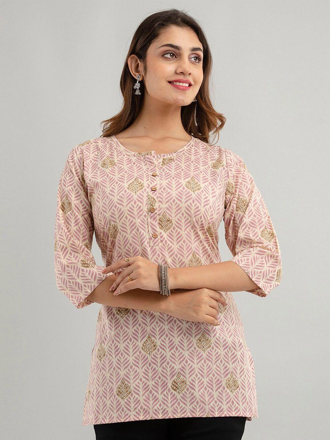 feranoid ethnic motifs printed pure cotton kurti