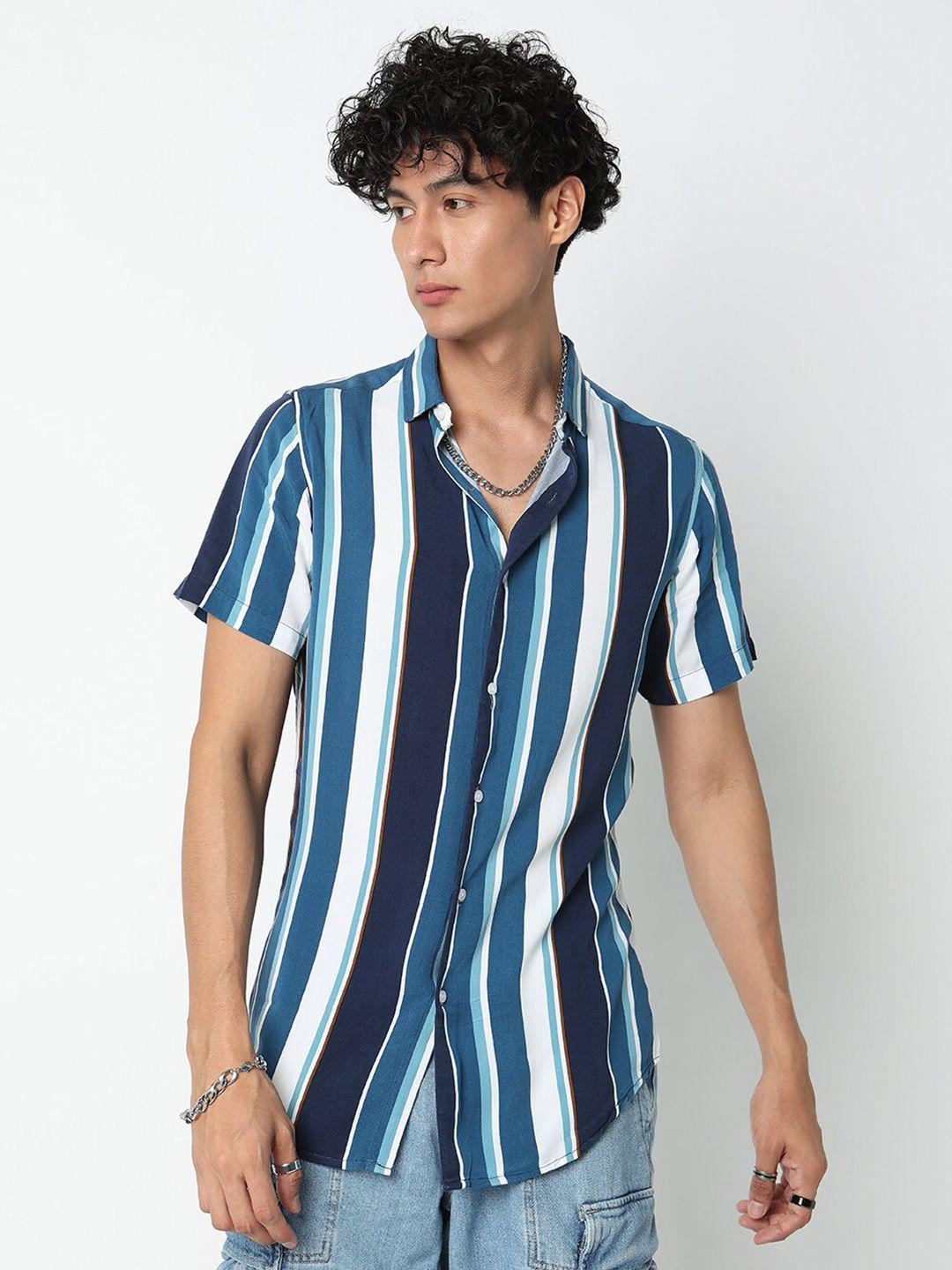 7shores classic opaque striped casual shirt