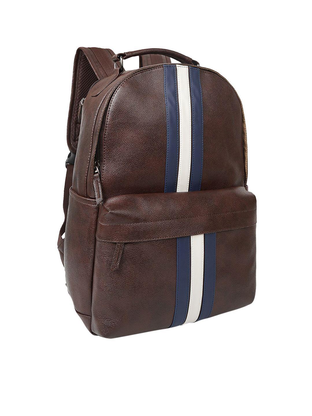 veneer unisex brown & white striped backpack