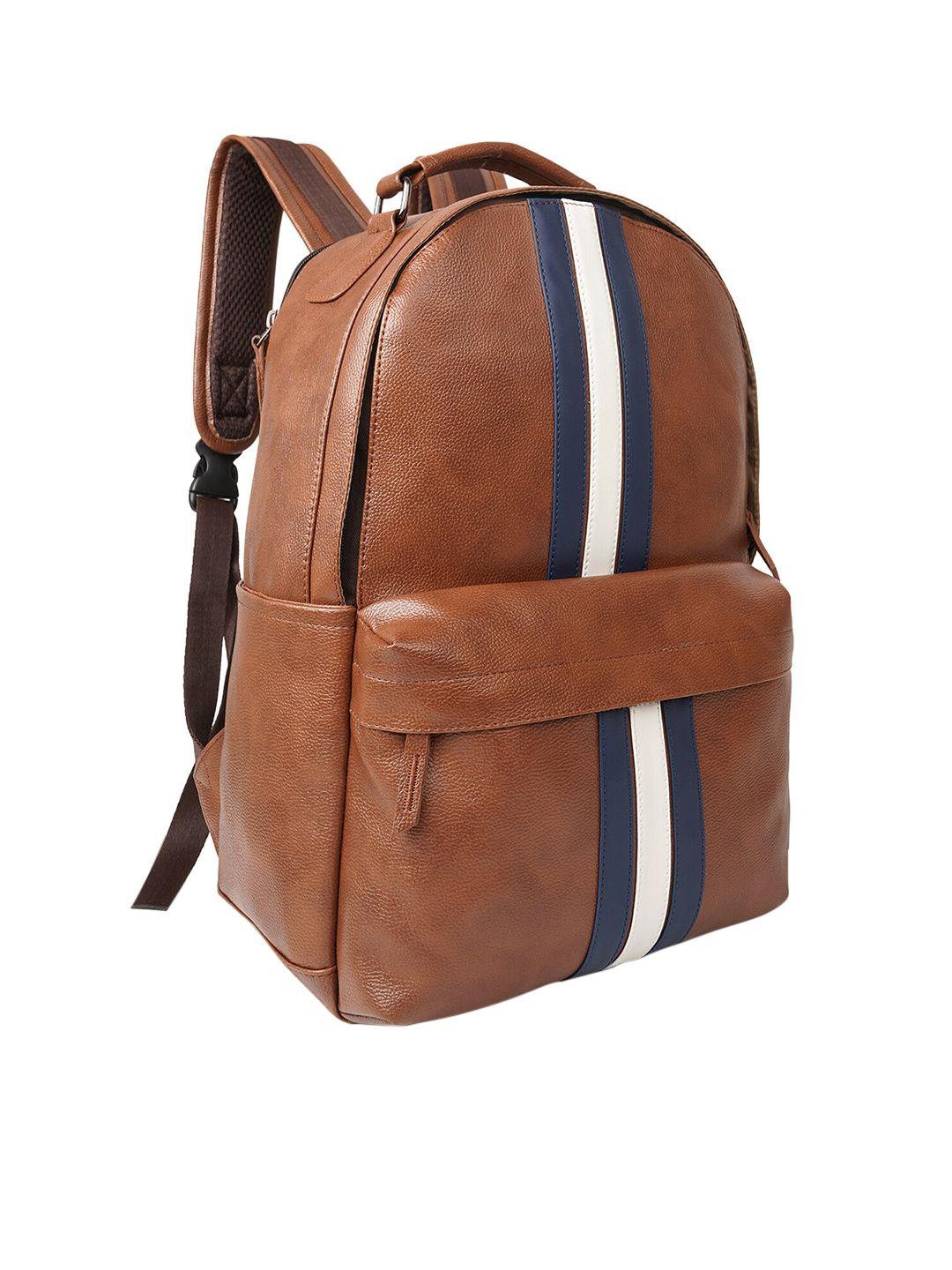 veneer striped vegan lather backpack