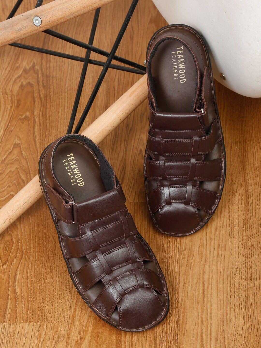 teakwood leathers men brown leather fisherman sandals