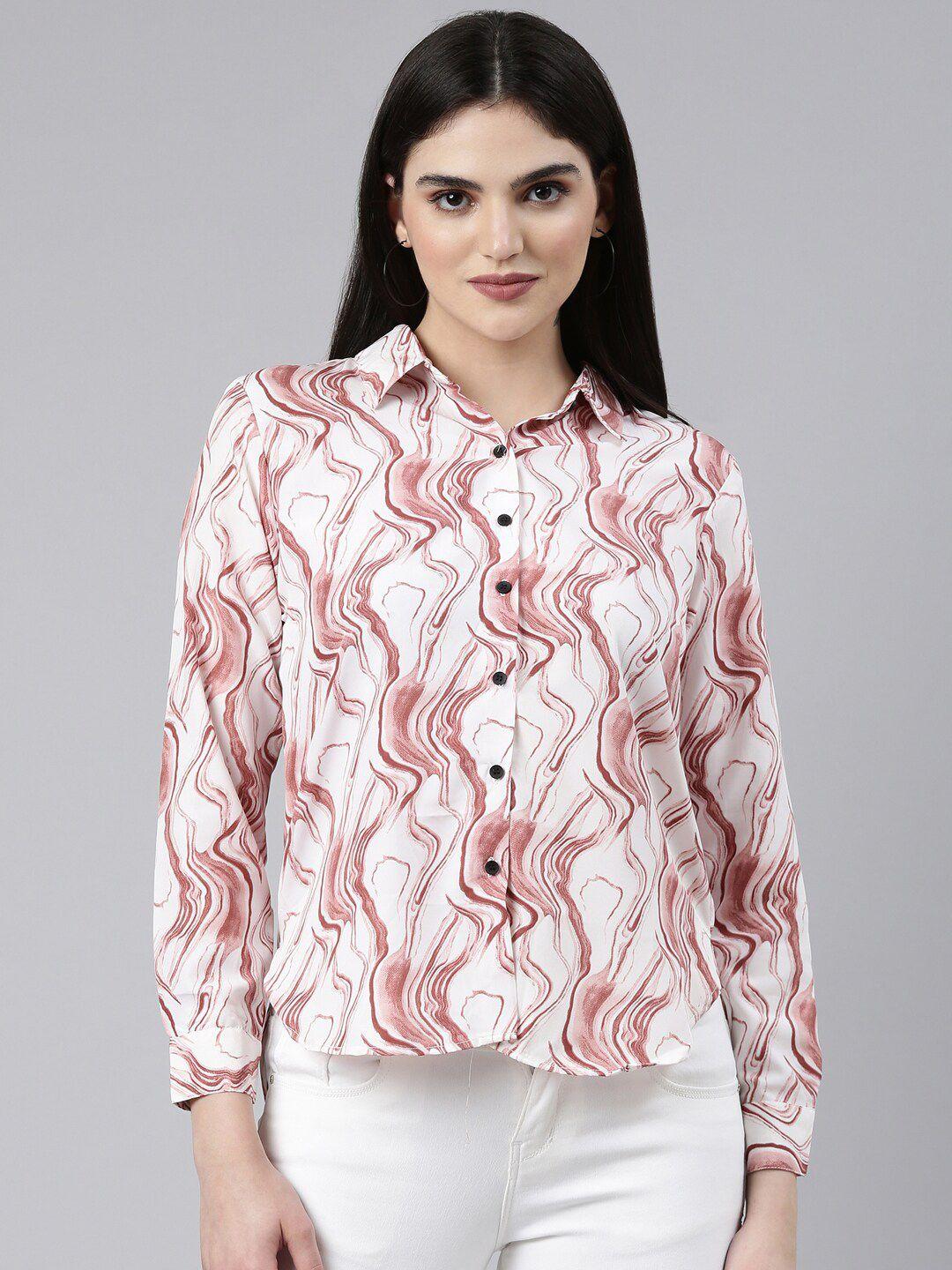 showoff classic opaque printed casual shirt