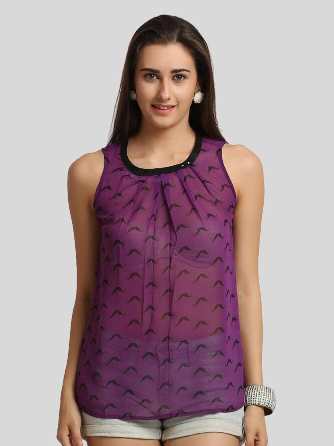 moda elementi conversational printed sleeveless top