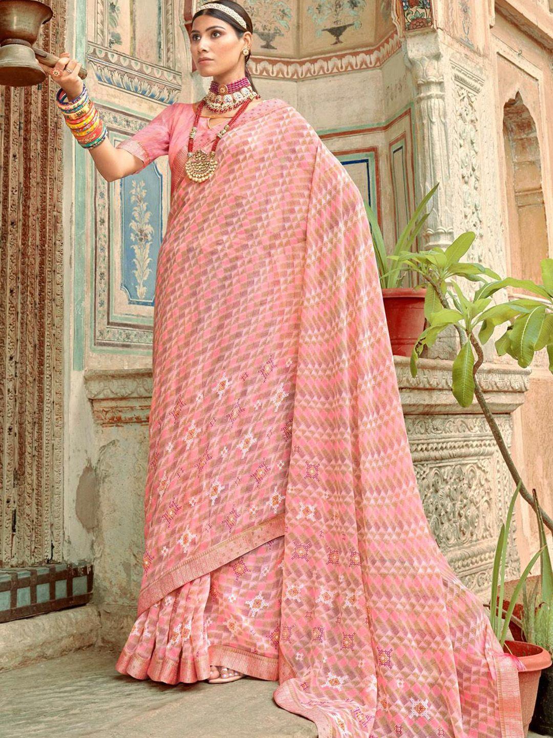 karagiri geometric printed saree