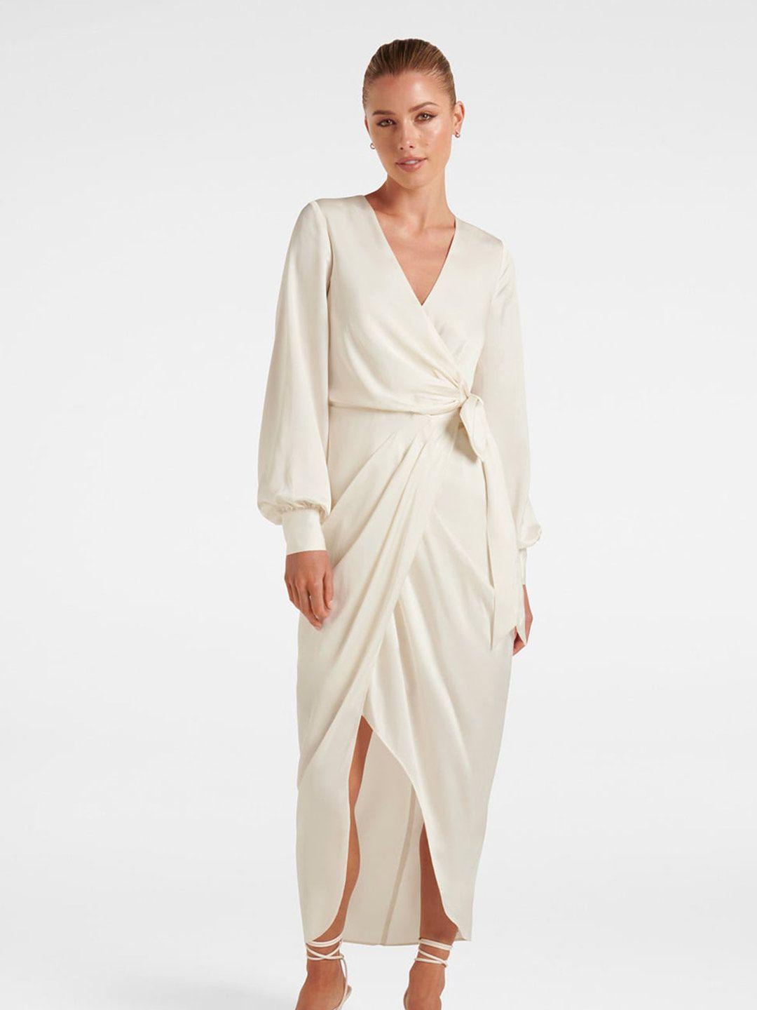 forever new white satin maxi dress