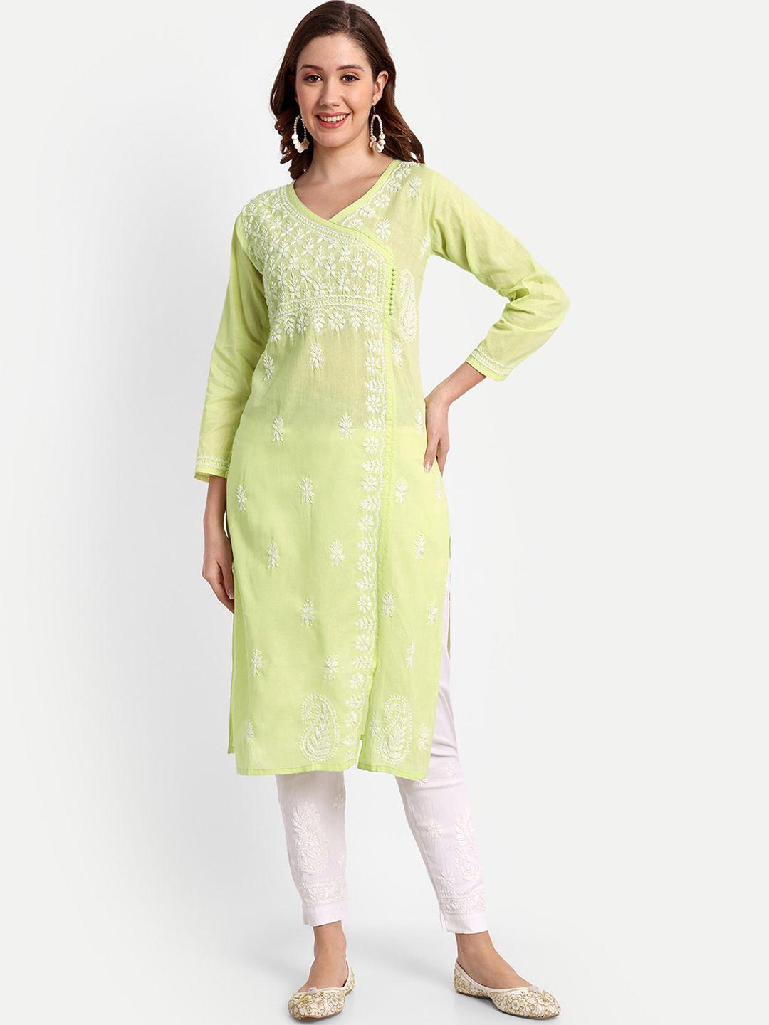 indiankala4u floral embroidered cotton kurta