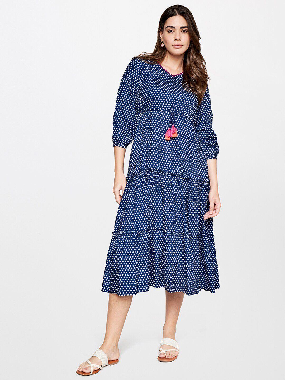 itse layered polka dot a-line dress