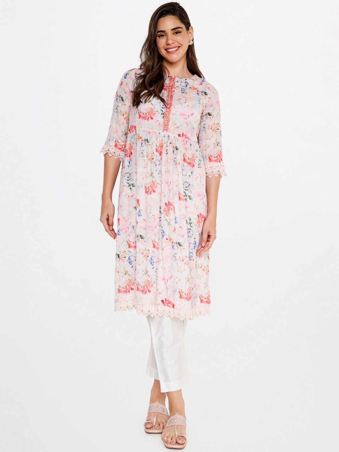 itse floral printed anarkali kurta