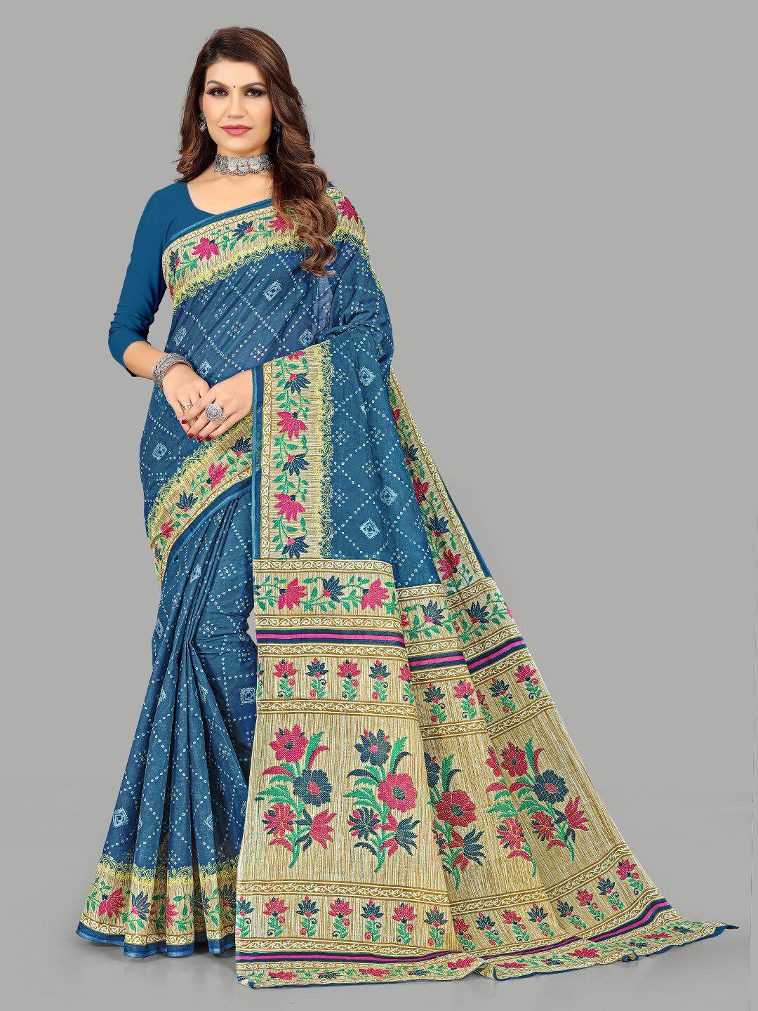 ratan bandhani printed pure cotton saree