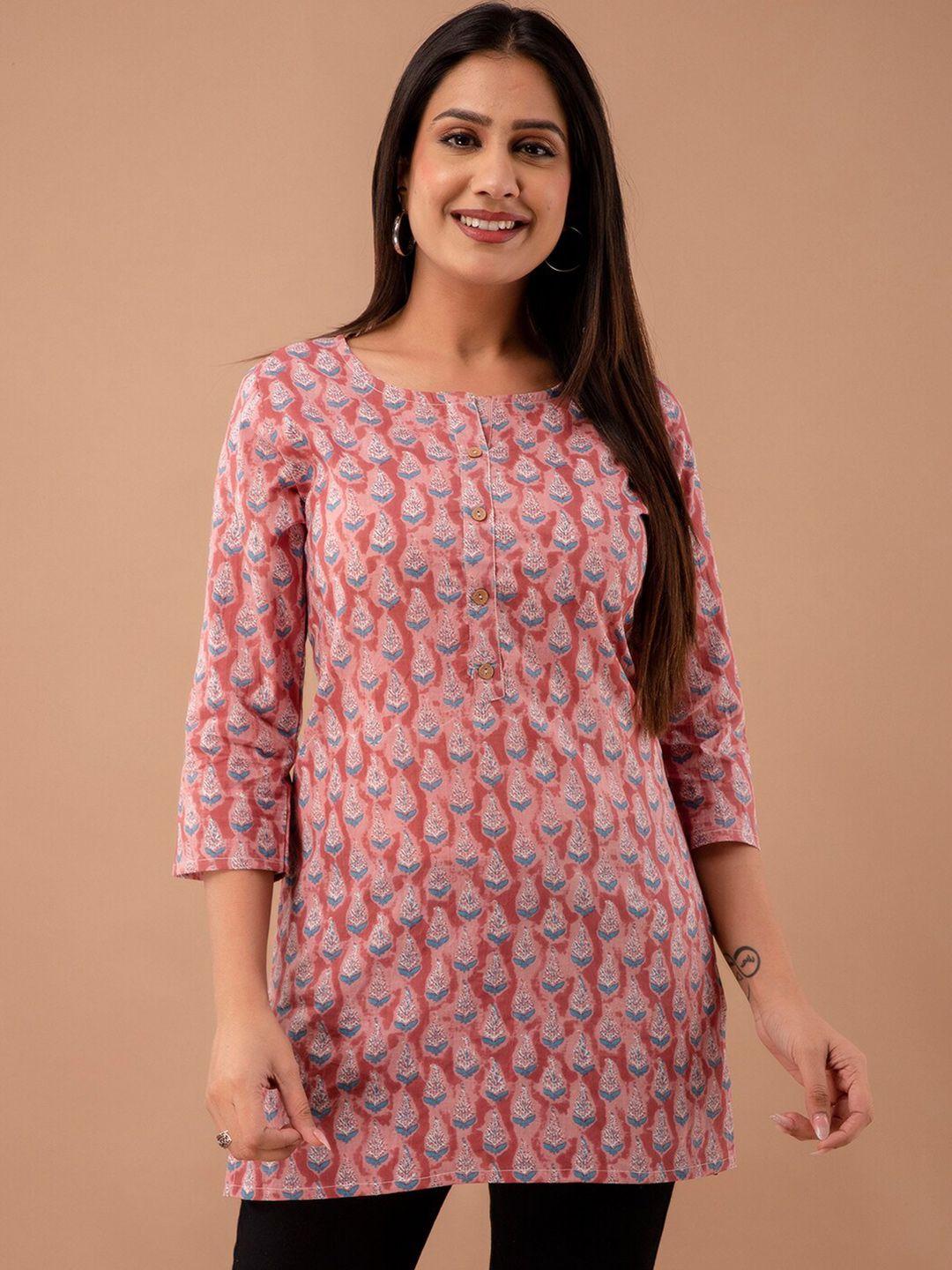 feranoid ethnic motifs printed pure cotton kurti