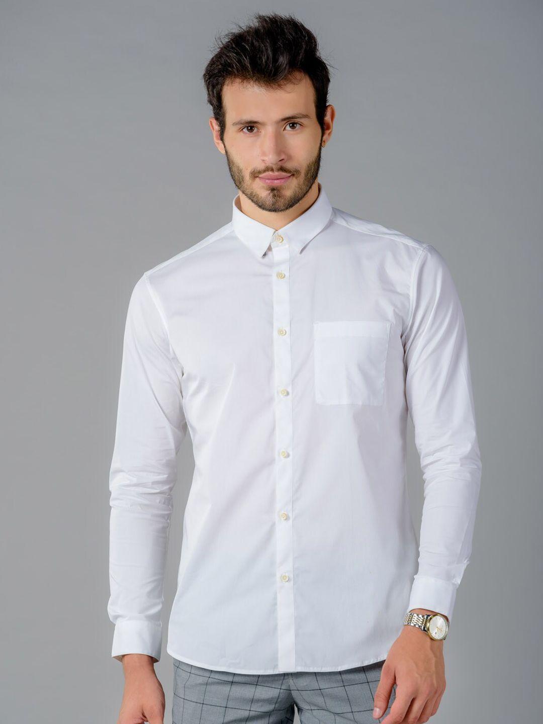 kingdom of white men white slim fit opaque casual shirt