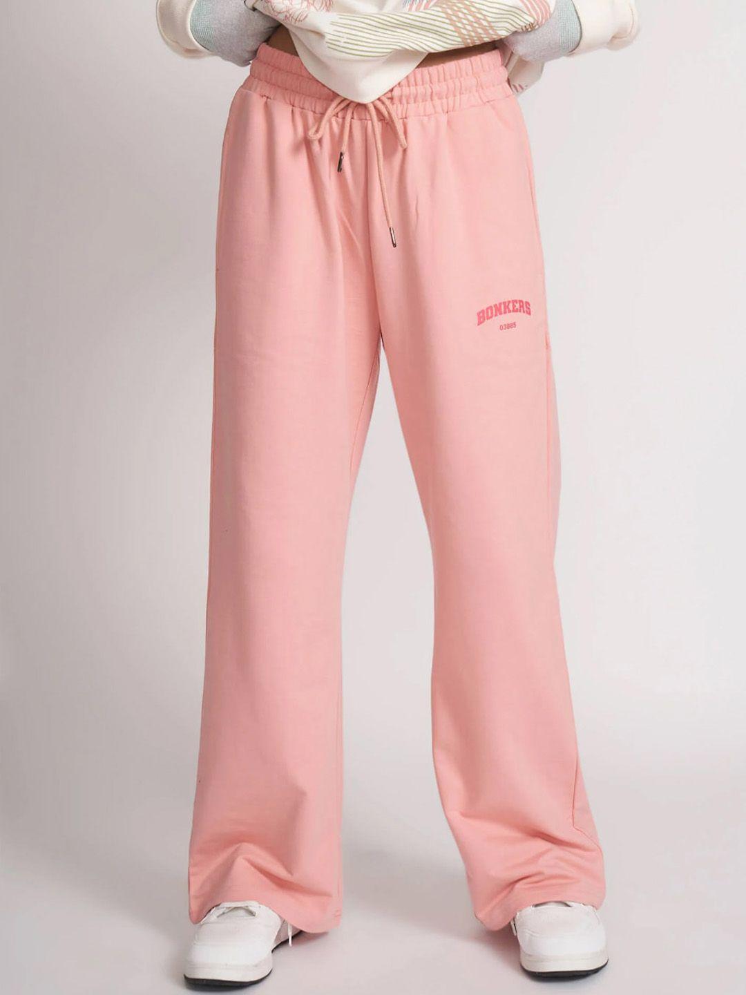 bonkers corner women cotton wed-leg track pants