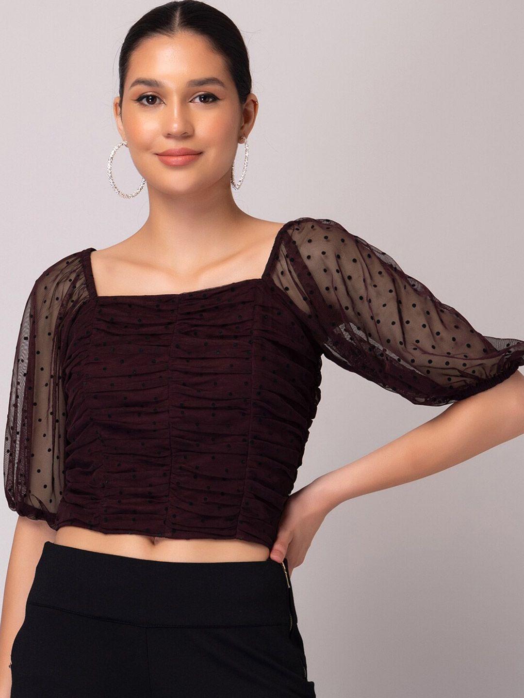 faballey maroon crop top