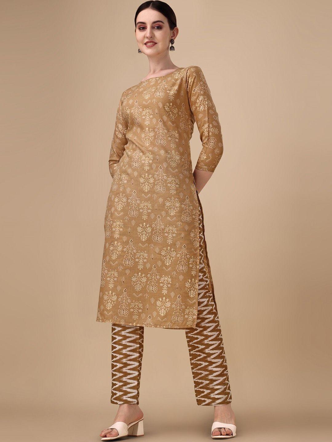 fashion basket ethnic motifs printed regular kurta with trousers