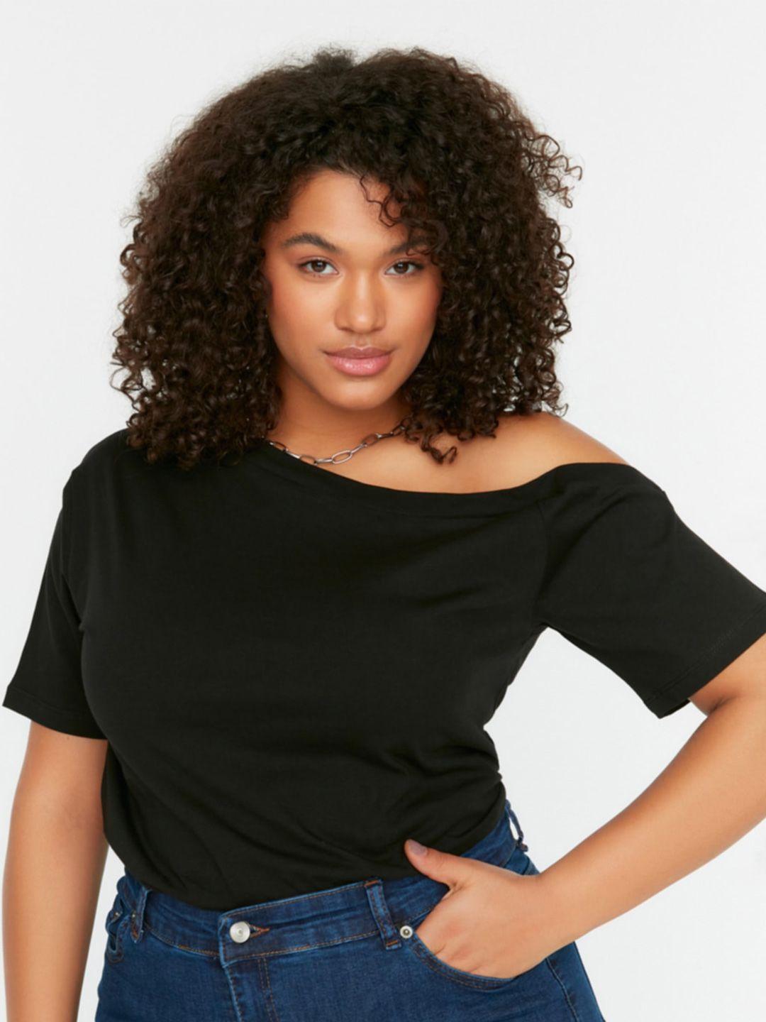 trendyol one shoulder cotton top