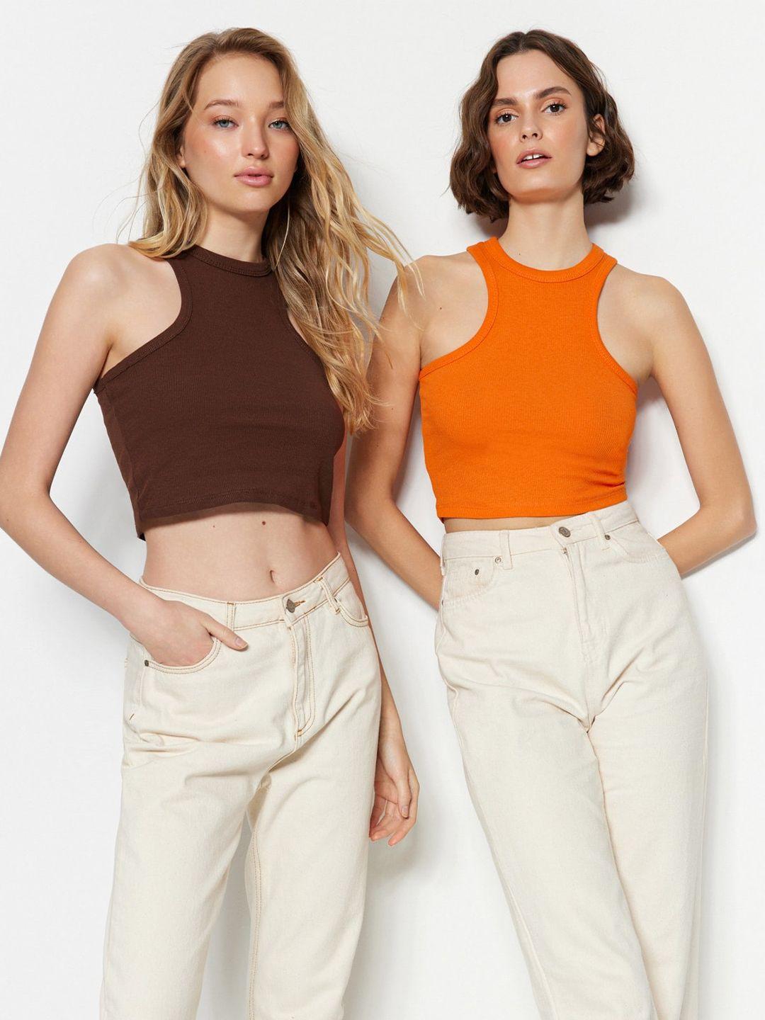 trendyol pack of 2 tank crop top