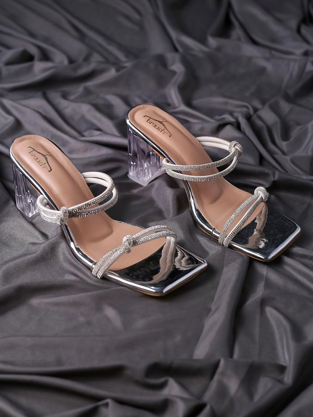 brauch silver-toned party stiletto with bows