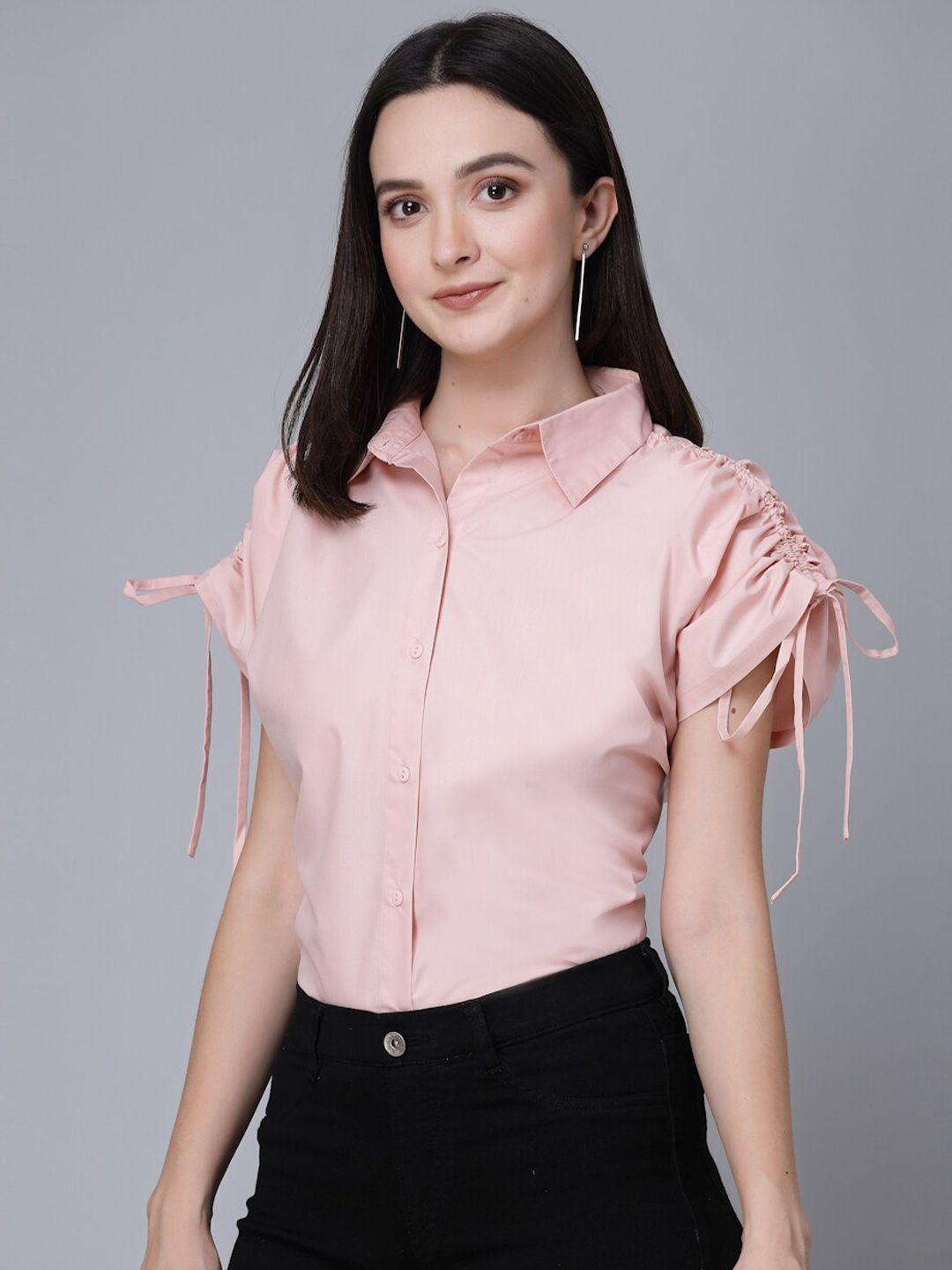 style quotient nude shirt collar shirt style top