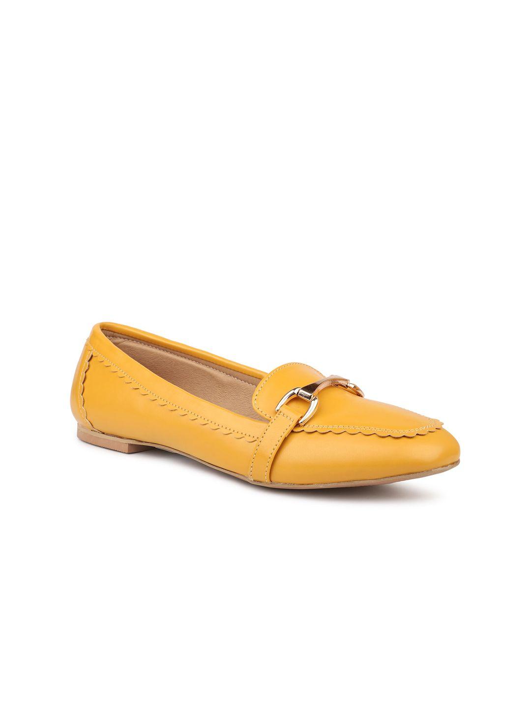 inc 5 women mustard ballerinas with buckles flats