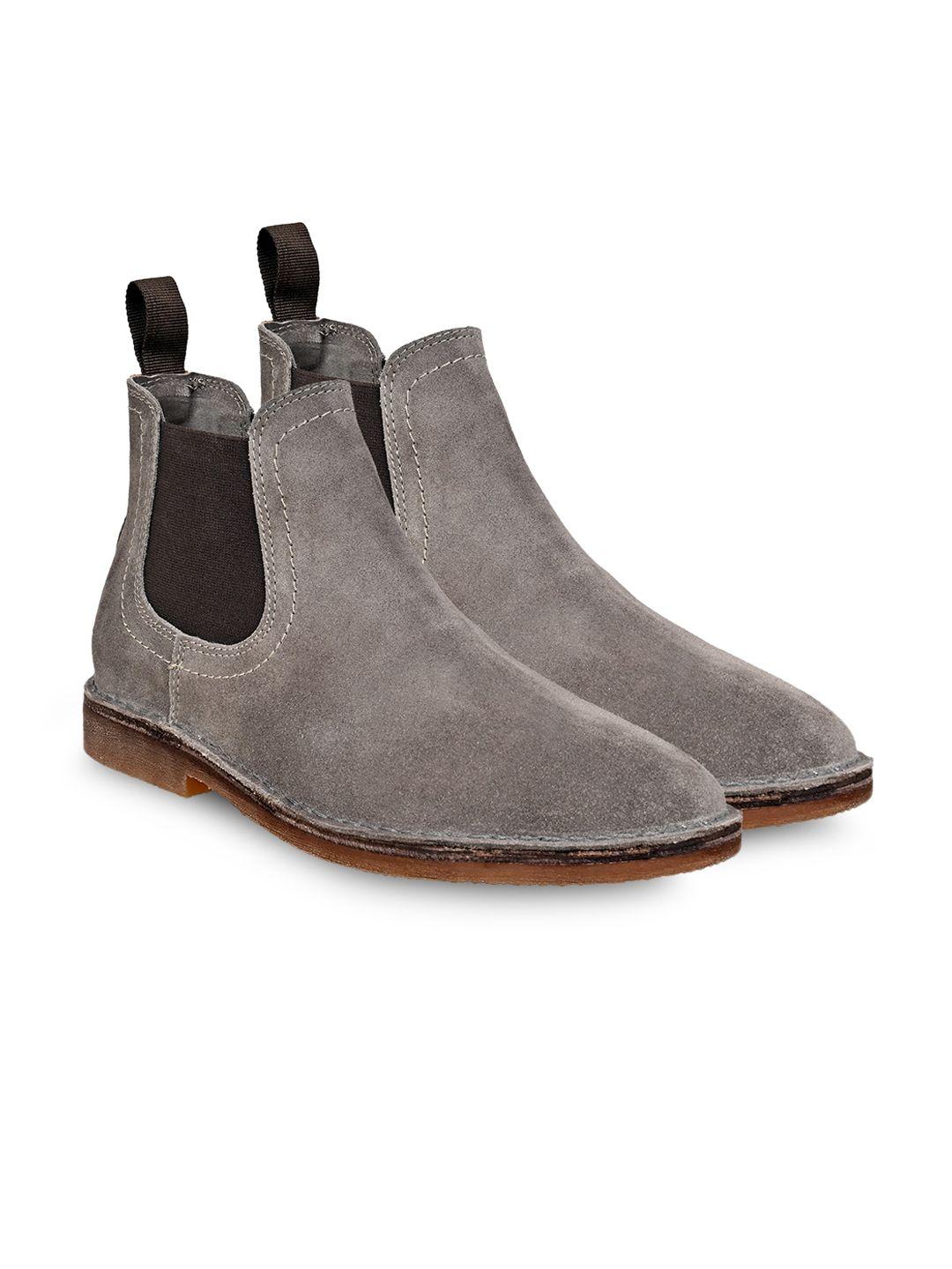 hx london men mid-top suede chelsea boots