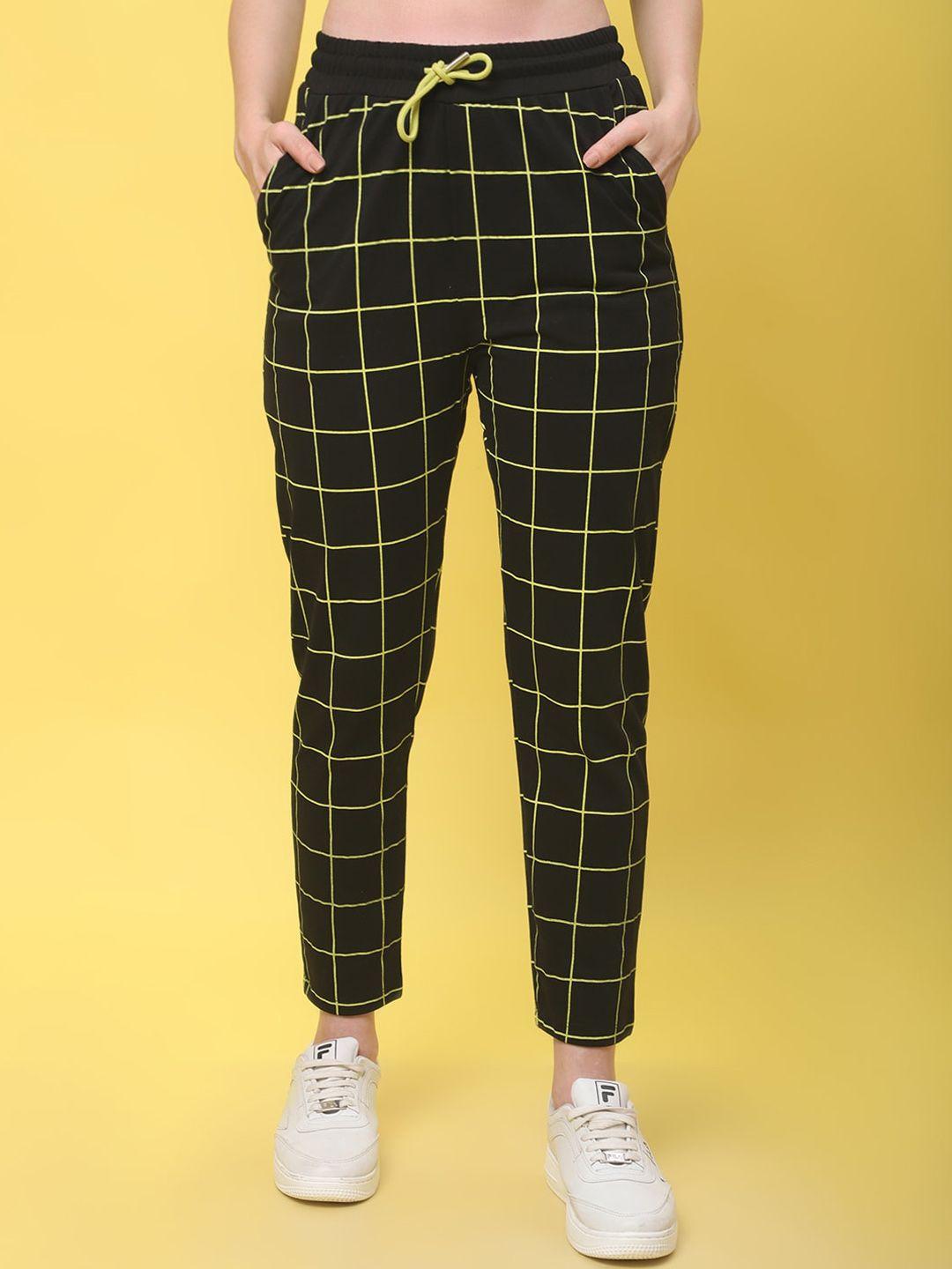 door74 checked cropped track pants