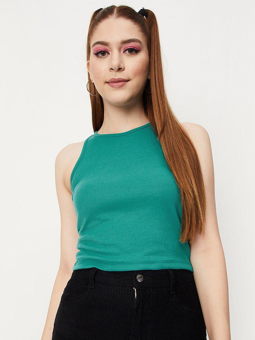 max round neck tank crop top