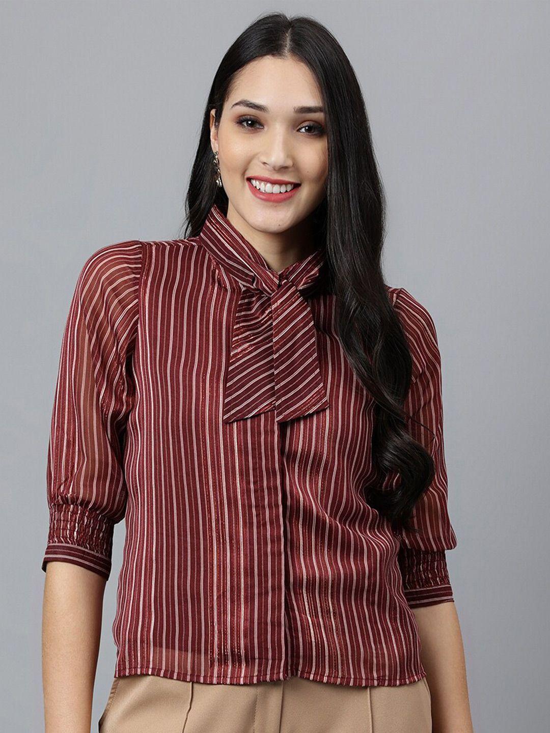 latin quarters maroon striped top