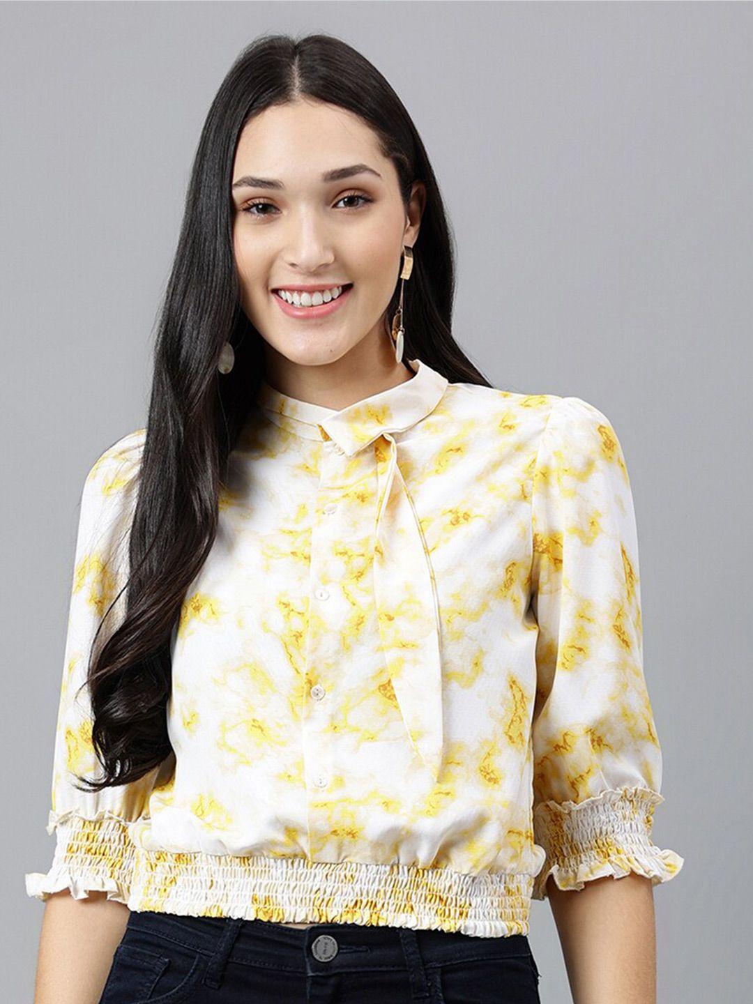 latin quarters yellow print top