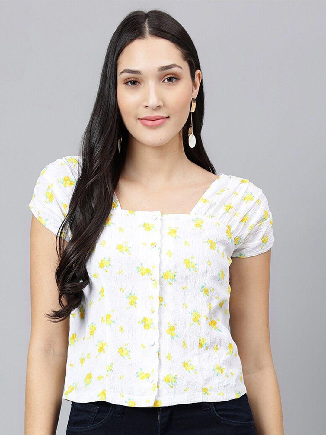 latin quarters off white print top