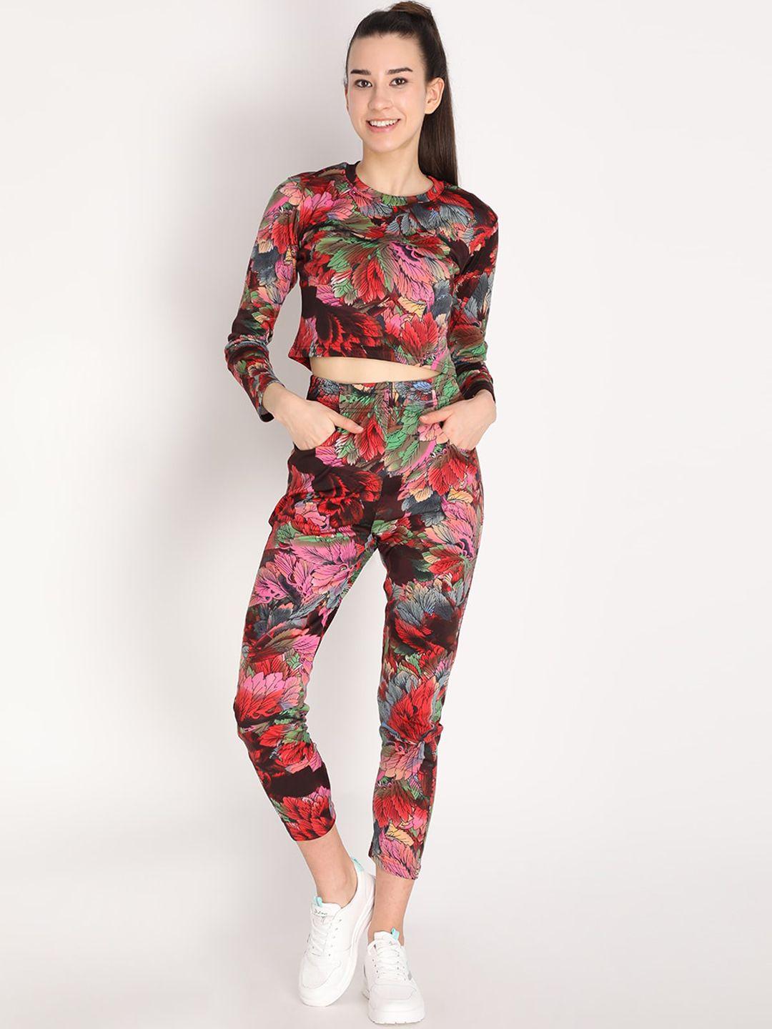 chkokko printed crop-top & leggings co-ords