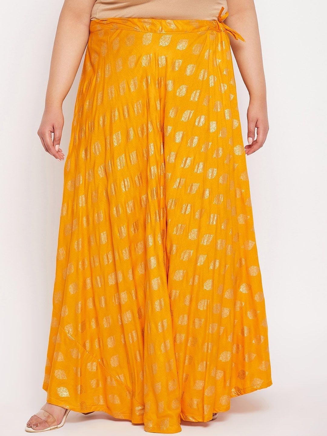 clora creation plus printed flared rayon skirt