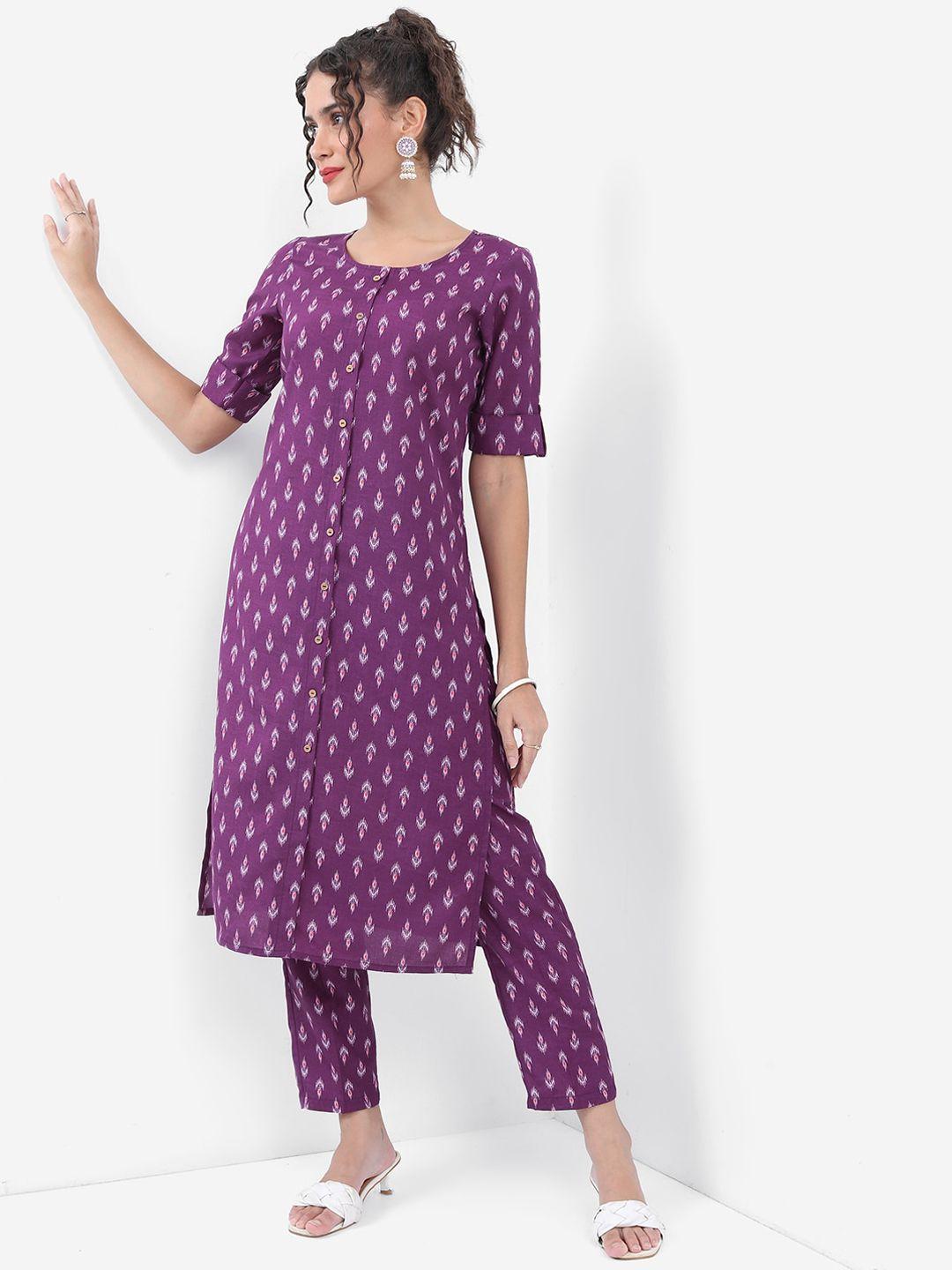 ketch ethnic motifs printed kurta with trousers