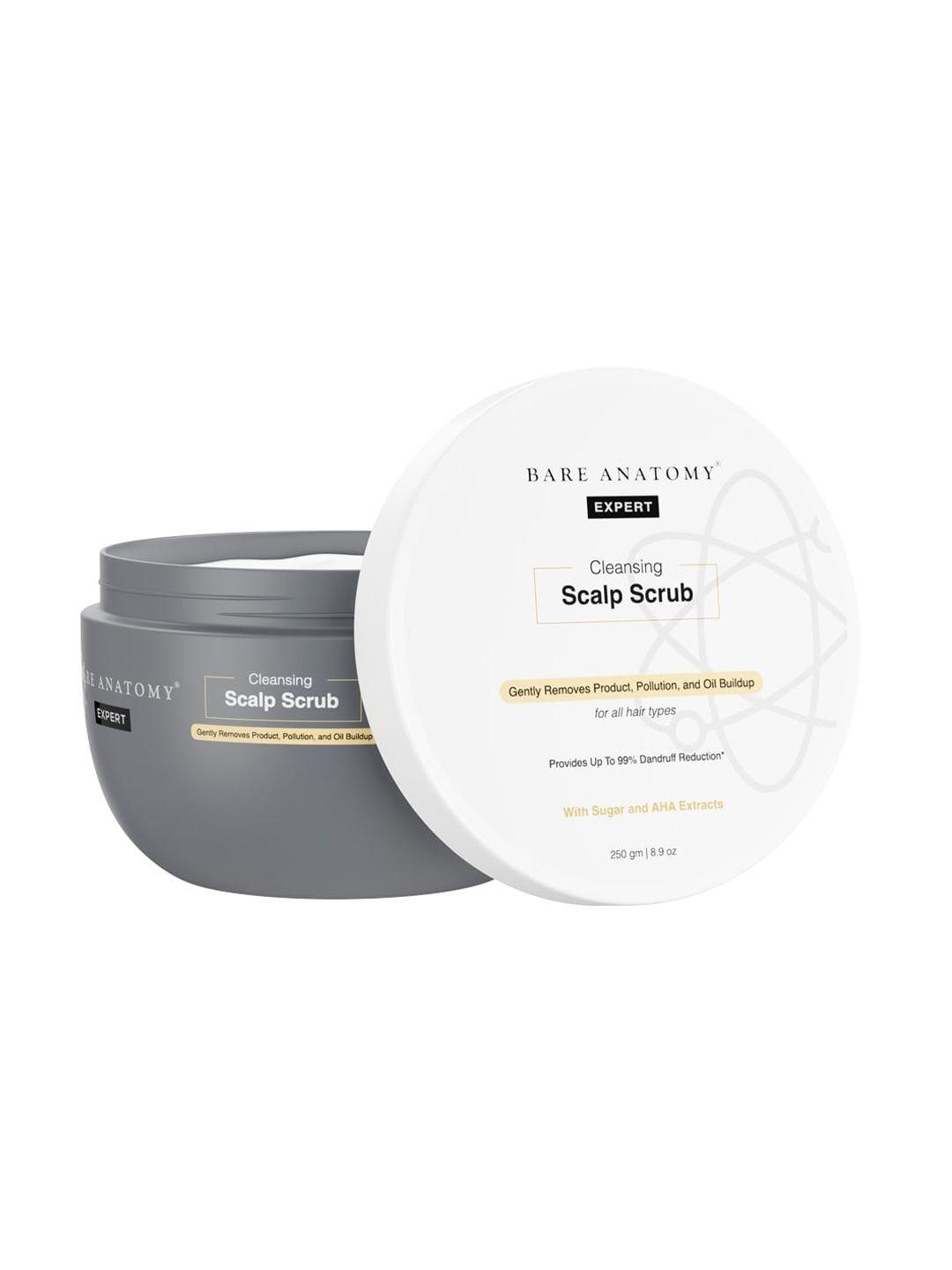 bare anatomy expert sugar+aha extracts dandruff reduction cleansing scalp scrub - 250 g