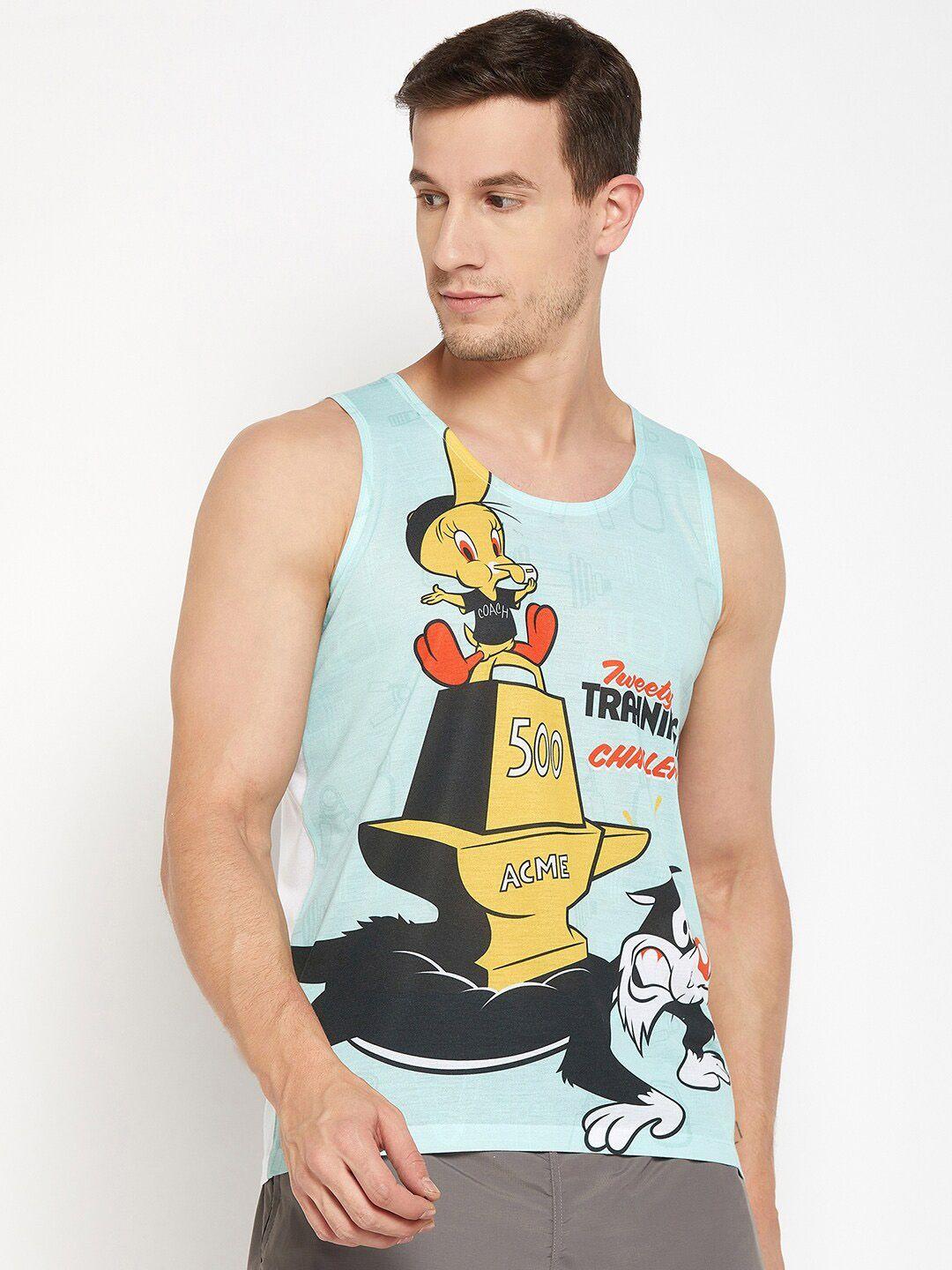 wear your mind looney tunes printed sports t-shirt