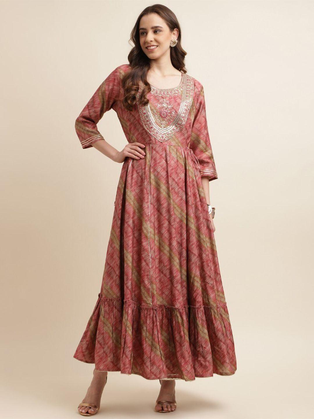 kasee printed gotta patti anarkali kurta