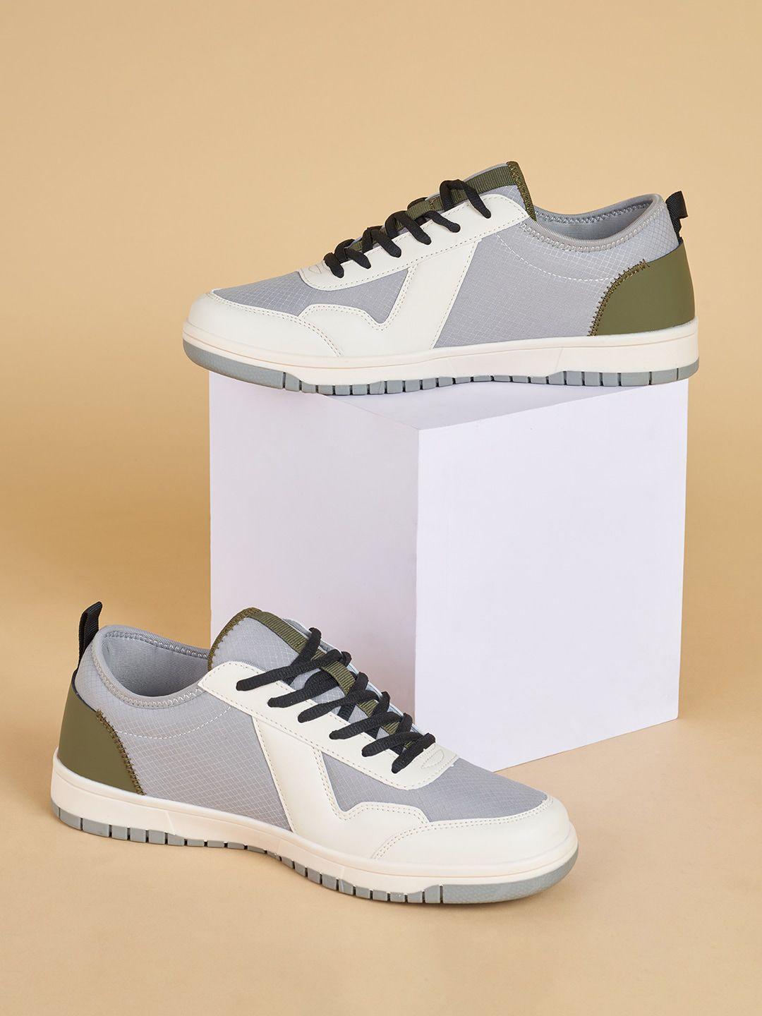 ajile by pantaloons men grey colourblocked pu sneakers