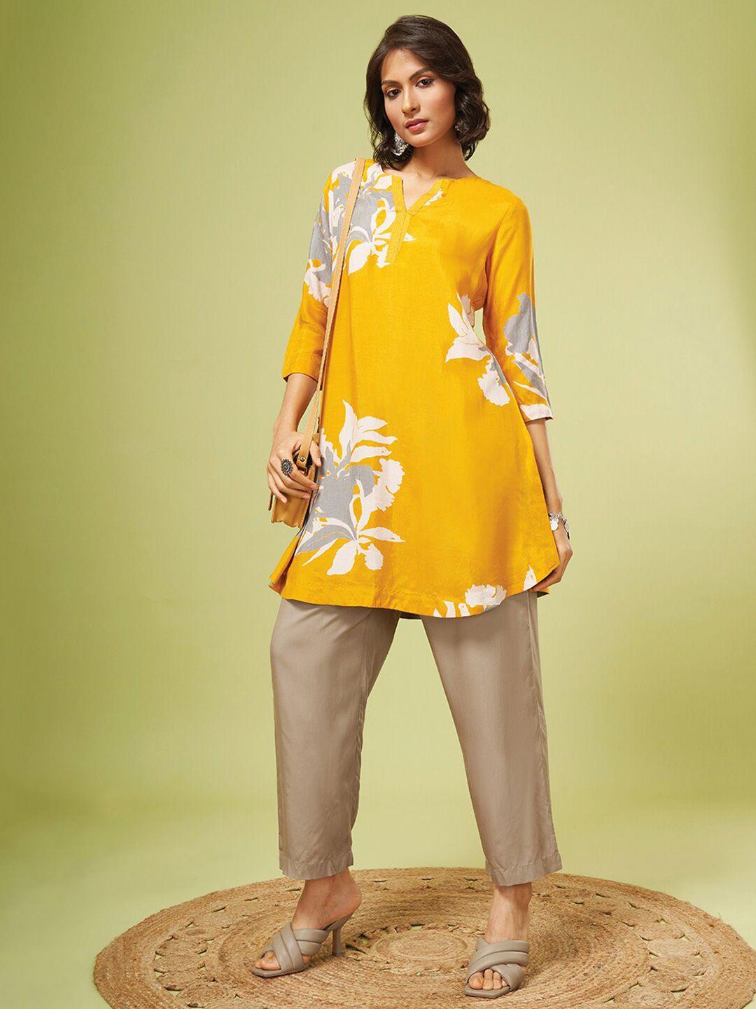 marigold lane floral printed cotton tunic