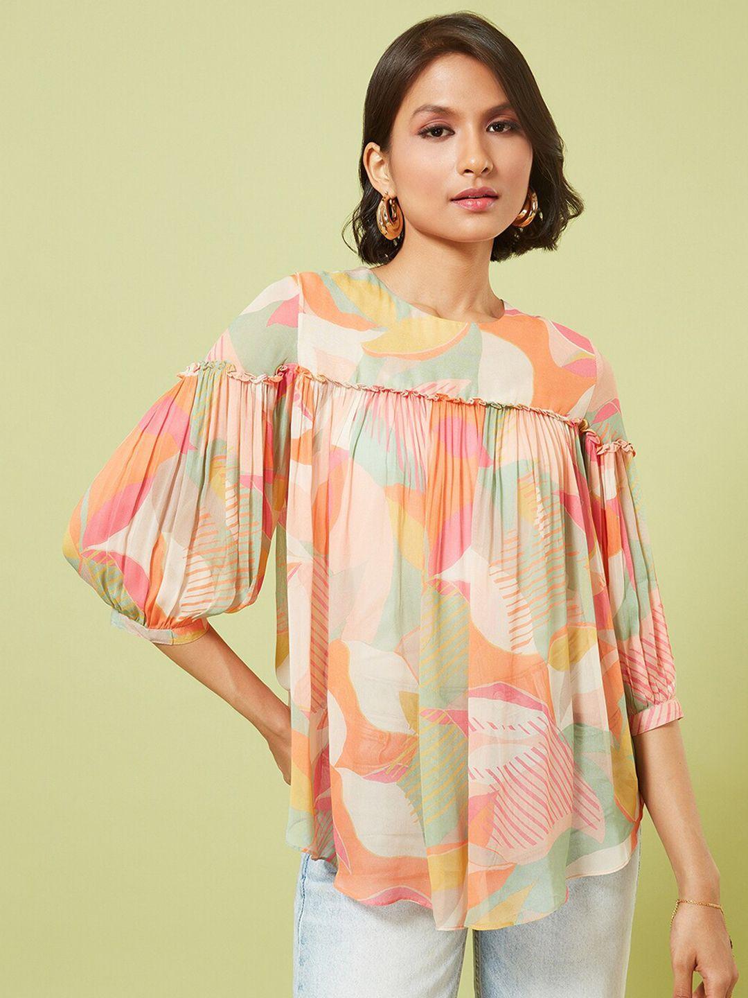 marigold lane multicoloured striped one shoulder top