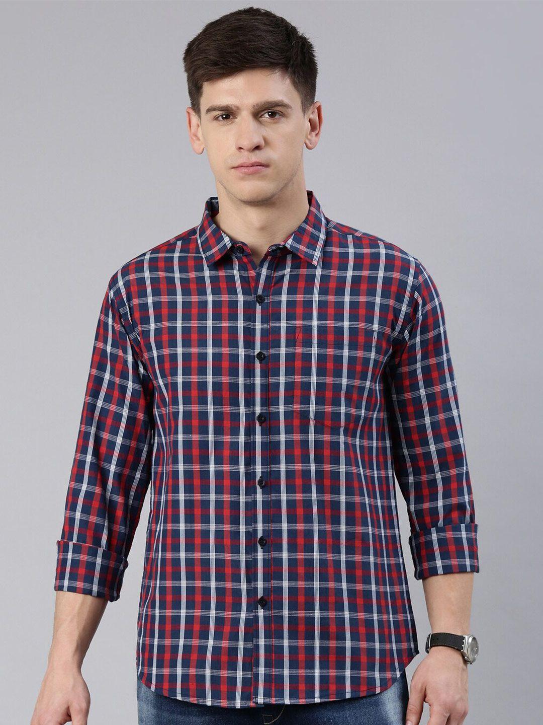 metronaut tartan checked slim fit casual shirt