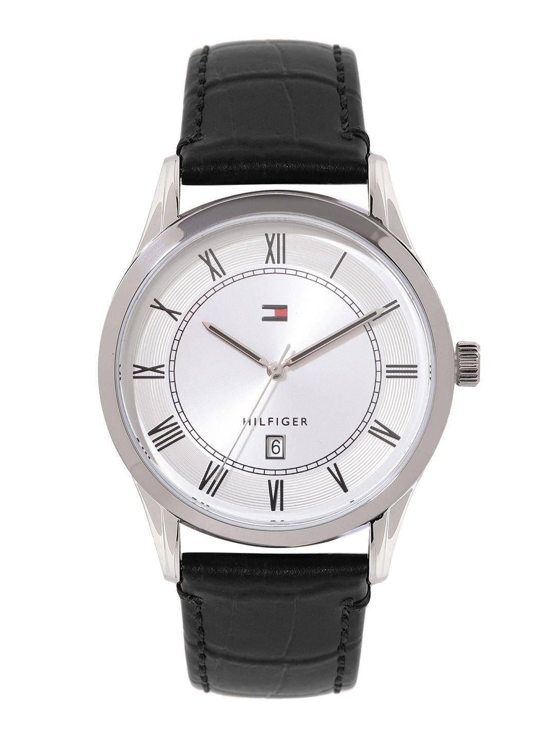 tommy hilfiger men leather textured analogue watch th1791922w