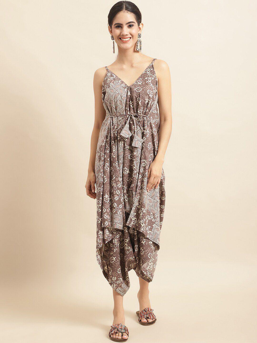 sangria printed cotton jumpsuit