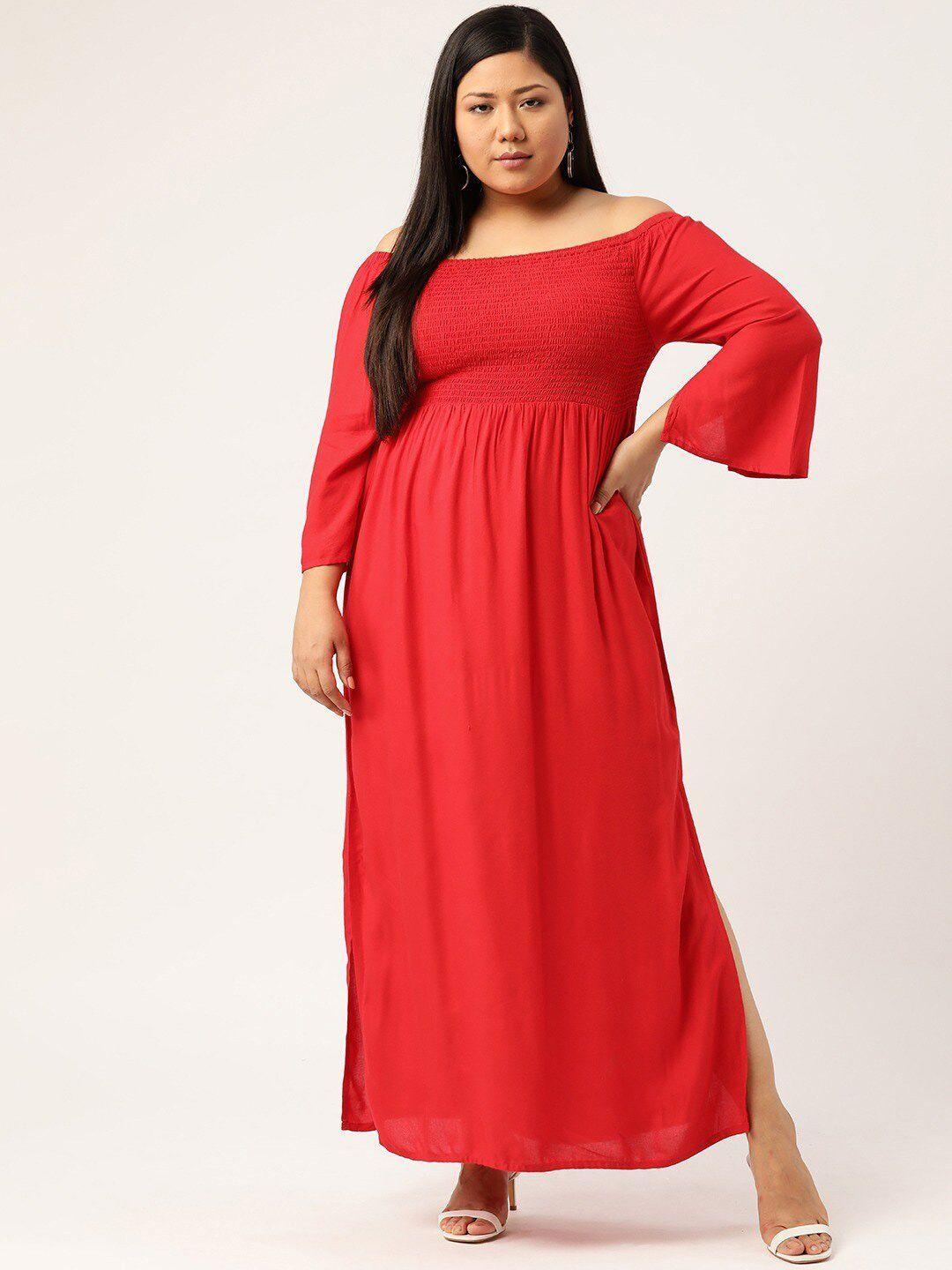 therebelinme red bell sleeve maxi dress