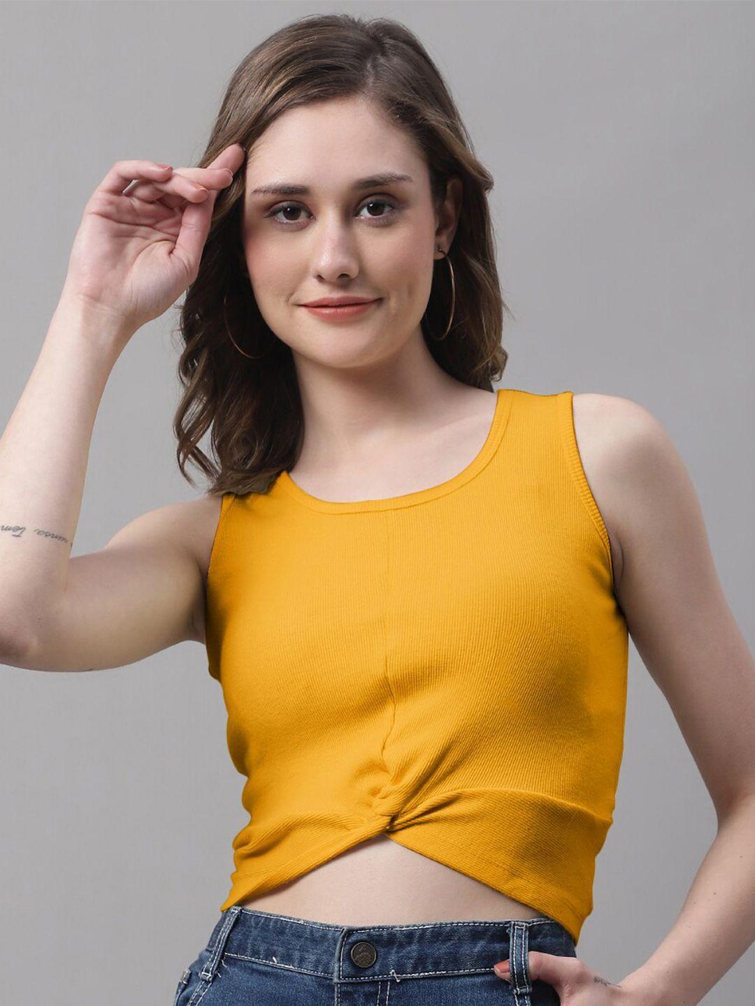 fbar gold-toned cotton wrap crop top