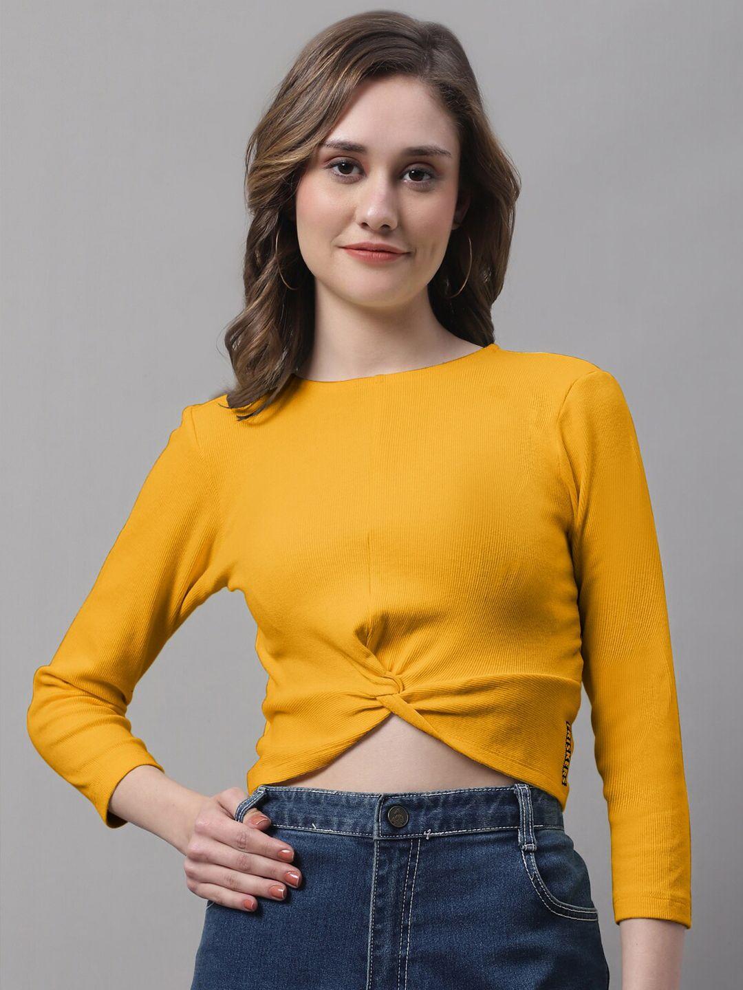 fbar gold-toned cotton crop top