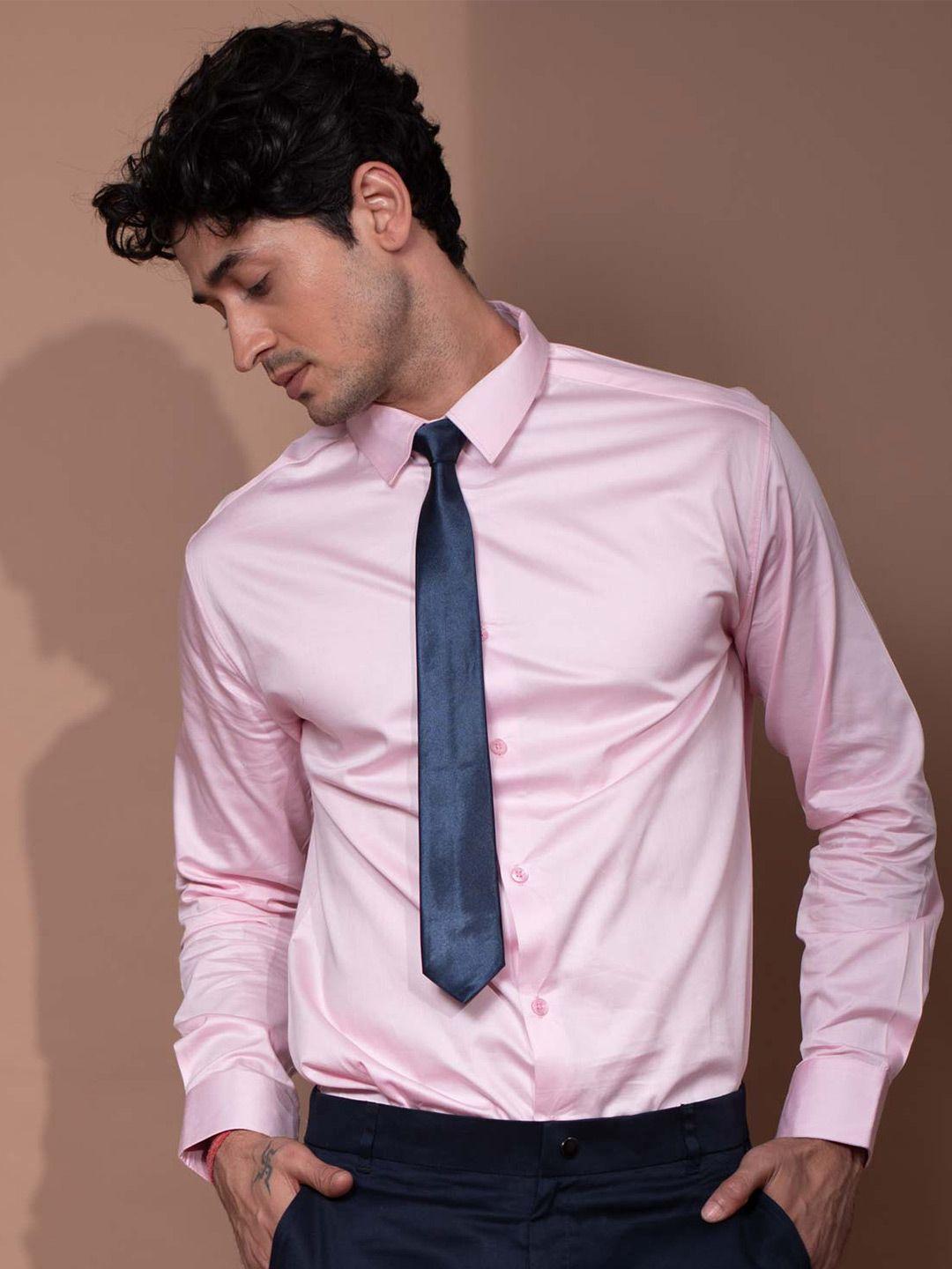 beyours men pink classic opaque casual shirt