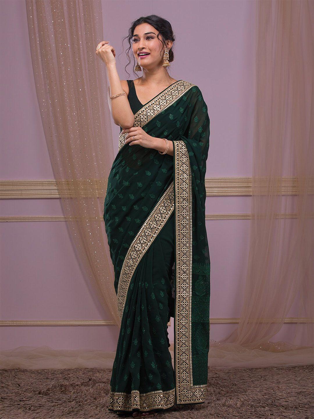 koskii embellished embroidered saree