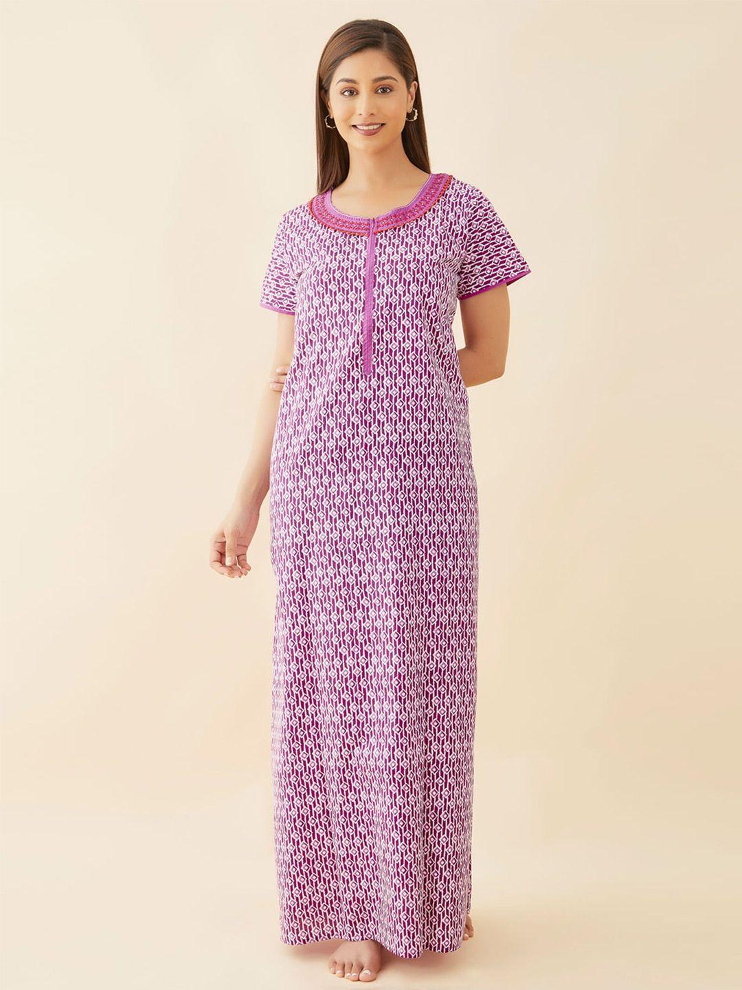 maybell purple printed maxi nightdress