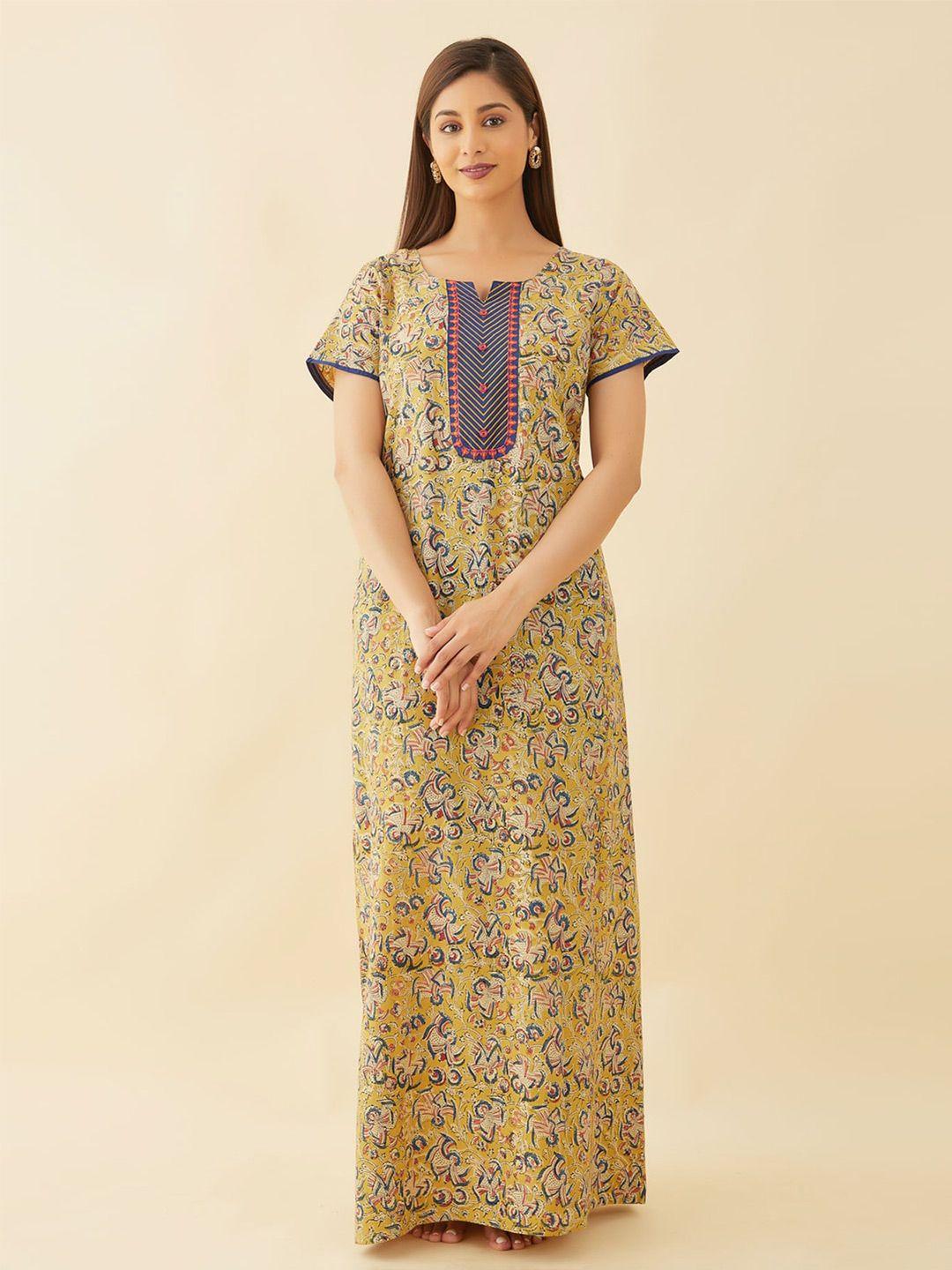 maybell green printed maxi nightdress